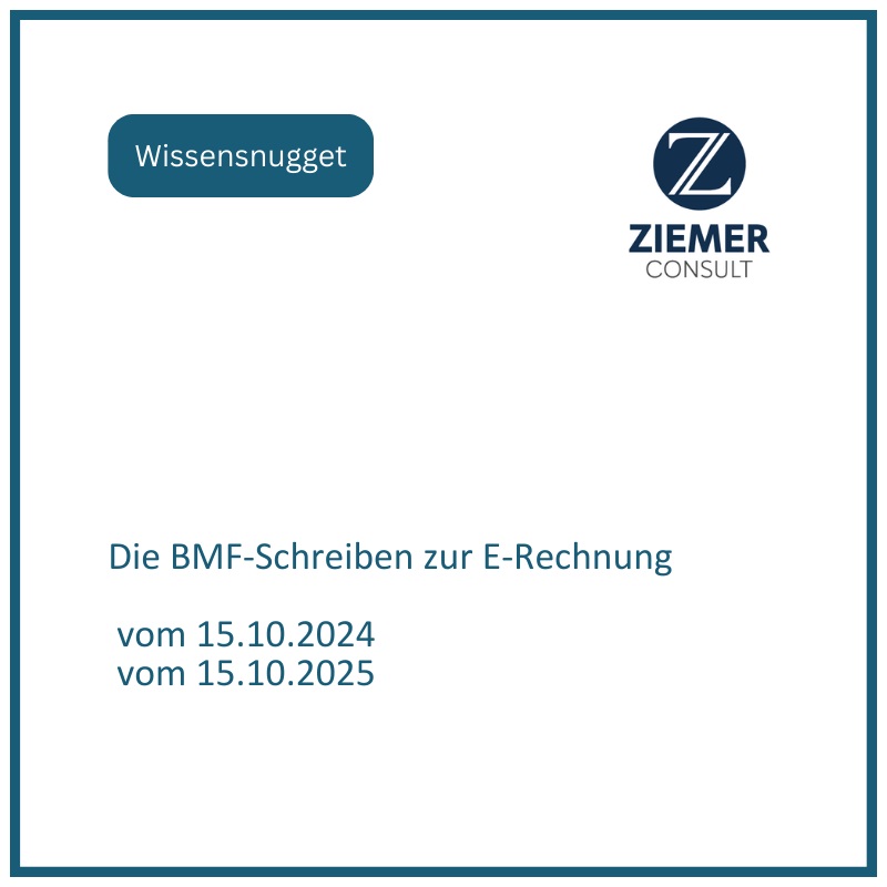 BMF-Schreiben zur E-Rechnung Ziemer Consult Wissensnugget